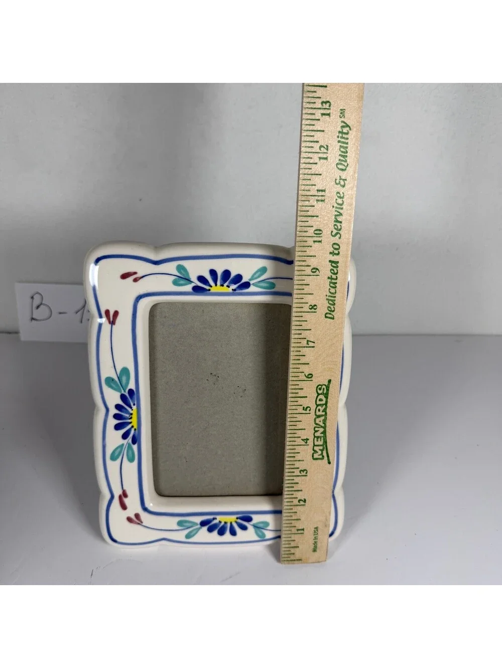 Hand-Painted Ceramic Floral Picture Frame B-15 Tabletop Decor